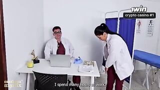 The doctor checked the girl and then things got sexual