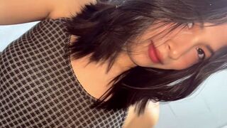 A petite girl is ready to get completely naked for real sex