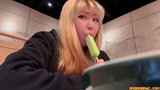 My tongue is licking the ice cream, but it could just as easily be licking your cock - MsBreewc