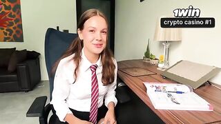 A schoolgirl is punished for not doing her homework