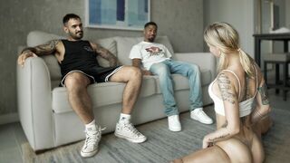 A wife gets fucked by her friend and his big cock in an intense scene