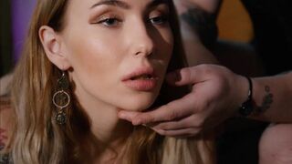 A girl with a beautiful body has sex with her slave master
