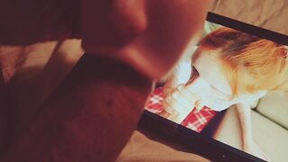 A man was greatly satisfied by a girl with her mouth