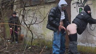 A passionate encounter turned risky in a public spot
