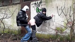A passionate encounter turned risky in a public spot