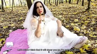 A white dress can be removed, but the cock should be kept