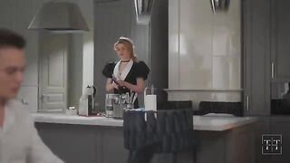The boss was at home and in sexy panties, it was a surprise