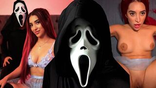 A hot Latina woman had sex with someone in a scary costume at my house