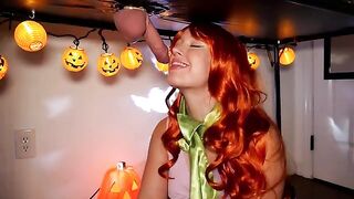 I set the rhythm with my lips, you just moan - A sexy witch Daphne’s Halloween surprise