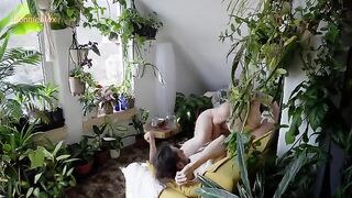 A couple enjoy romantic sex right on their couch