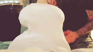 The guy's loud moaning drives sexy babe wild
