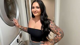 Rinsed clothes and panties for sex with Roxanne