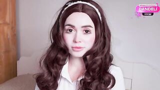 The girl played a doll and was fucked on Halloween night