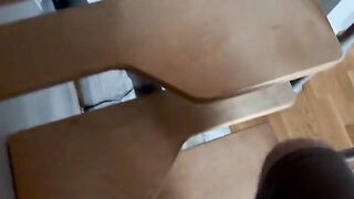 A girl sits on a cock and sets the pace herself