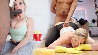 The black man fucks her wet vagina all day long