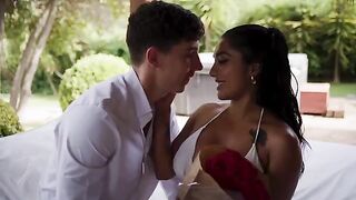 The girl got a creampie in her ass during romantic sex