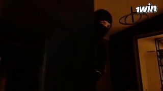 A busty Latina gets fucked by a masked burglar in doggy style
