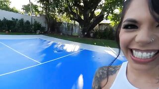 Gina Valentina gets fucked hard in the outdoor public scene