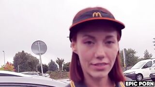 A cute worker got a messy creampie in her ass