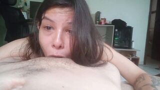 It tickles behind my ears, and everything's moving around in my mouth - a thrilling encounter with an intense blowjob session