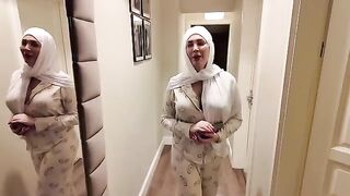 An 18-year-old girl is having fun with two muscular men at a house