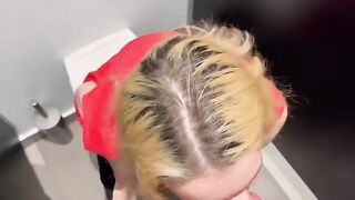 A girl got fucked in the public toilet for money