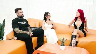 Two girls fucked one after the other by a guy