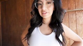 A pretty lady fucked by a contractor in the barn without days off