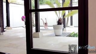 A sexy girl has sex in the hotel with a client in a risky spot