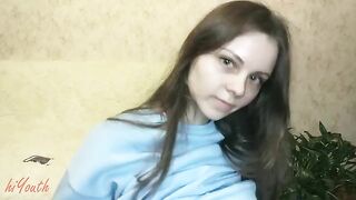 A cute Russian schoolgirl experiences her first solo video and climax