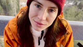 A stranger seduced me to fuck on the mountain cableway for cash