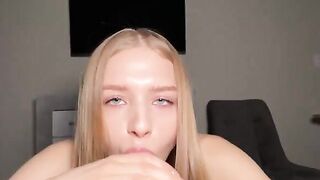 Barbie is very fond of sucking large cocks and getting cum on her pretty face