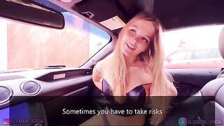A beautiful girl fell in love and had sex in the car