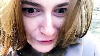 A girl was shot as a desperate prostitute in an outdoor scene