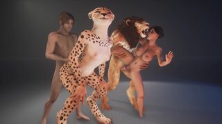 Big cock monster orgy with furry girls in 3D wild life action